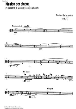 Musica per cinque - Viola