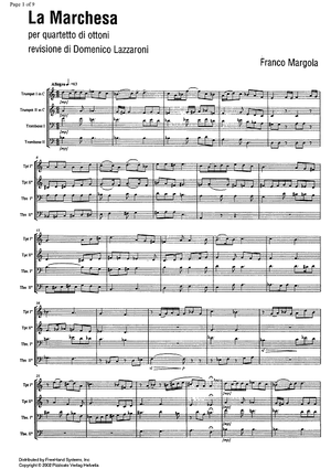 La Marchesa (The duchess) - Score