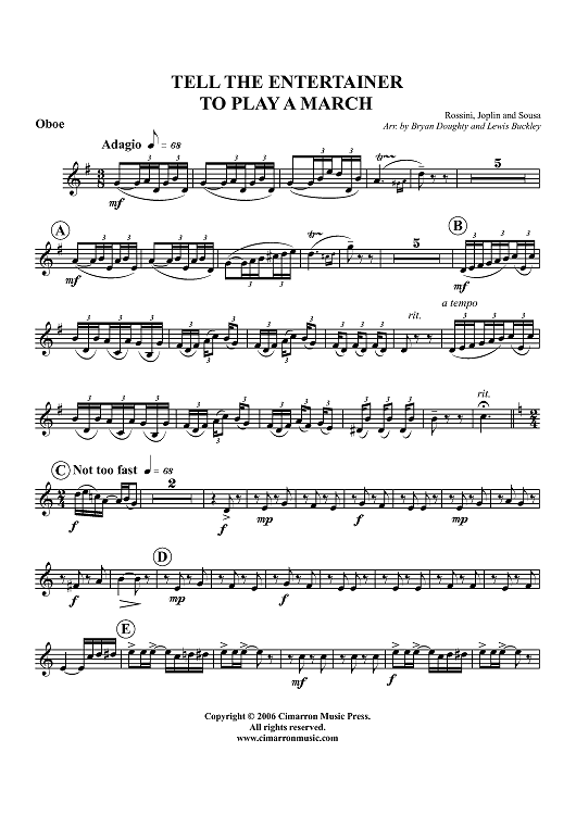 Tell the Entertainer to Play a March - Oboe