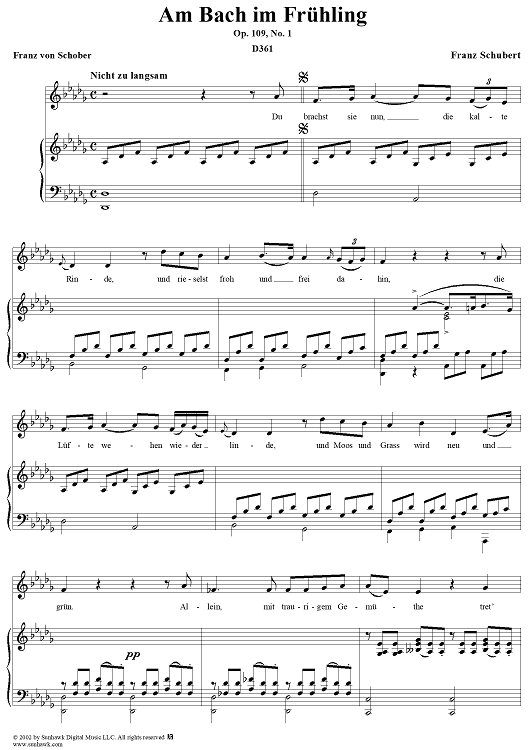Am Bach Im Frühling, Op. 109, No. 1, D361