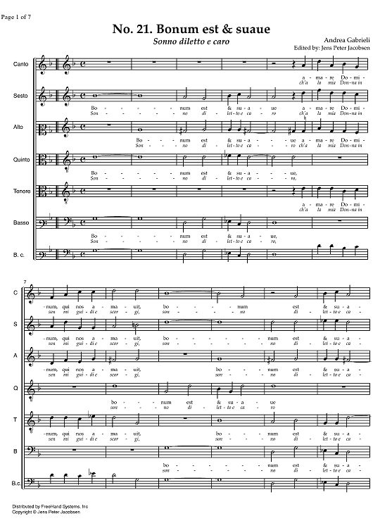 Bonum est & suaue - Sonno diletto e caro