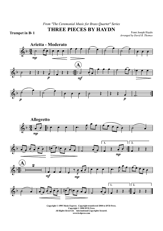Three Pieces by Haydn - Trumpet 1