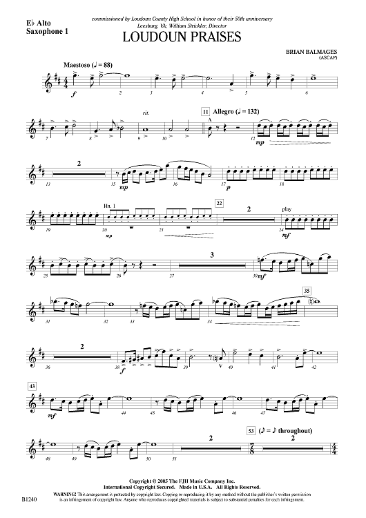 Loudoun Praises - Eb Alto Sax 1