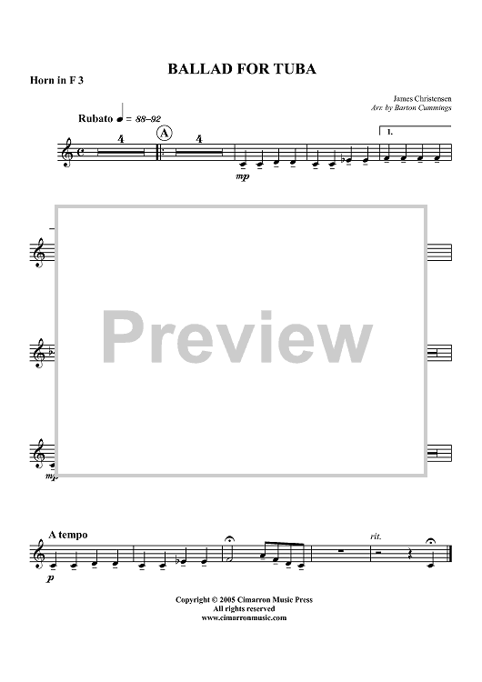 Ballad for Tuba - Horn 3 in F