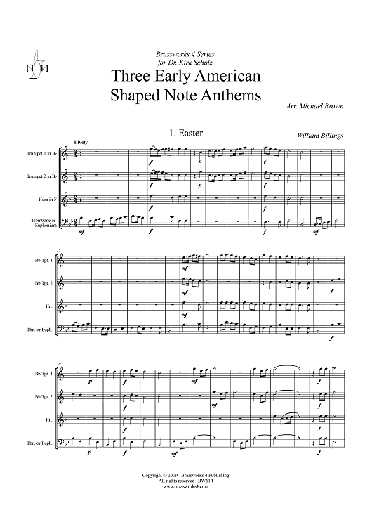Three Early American Shaped Note Anthems - Score