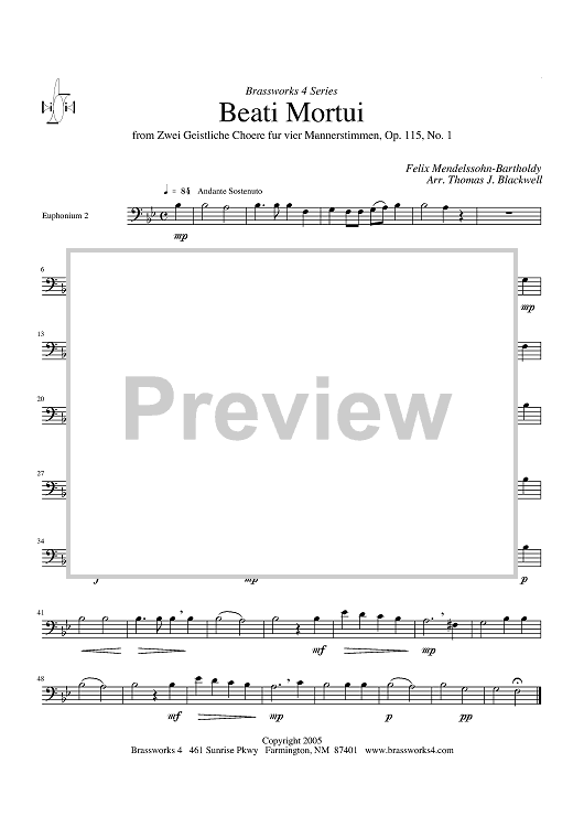 Beati Mortui - Euphonium 2 BC