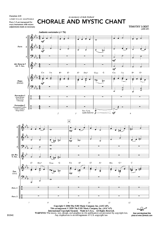 Chorale and Mystic Chant - Score