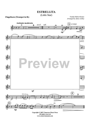 Estrellita (Little Star) - Flugelhorn/Trumpet in B-flat
