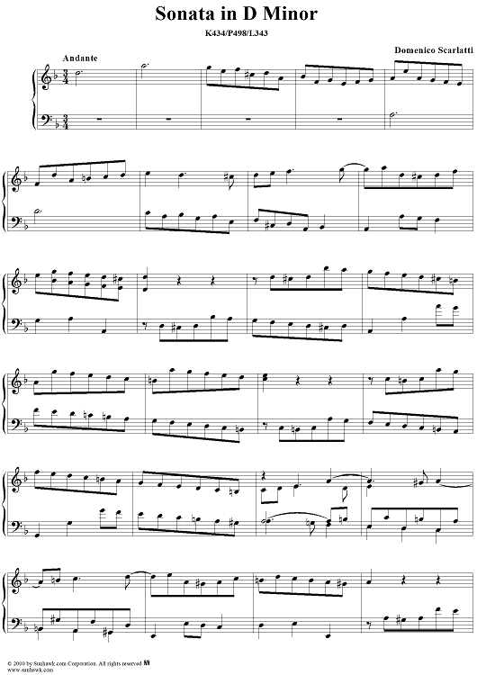 Sonata in D minor, K434
