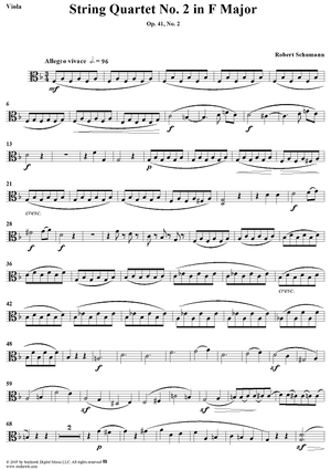 String Quartet No. 2 in F Major, Op. 41, No. 2 - Viola