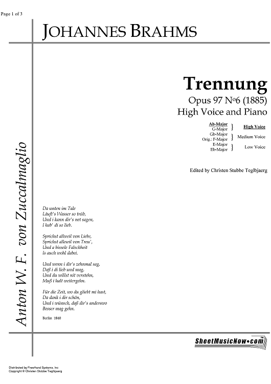 Trennung Op.97 No. 6