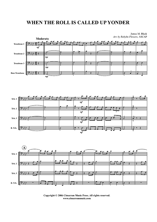 When the Roll is Called Up Yonder - Score