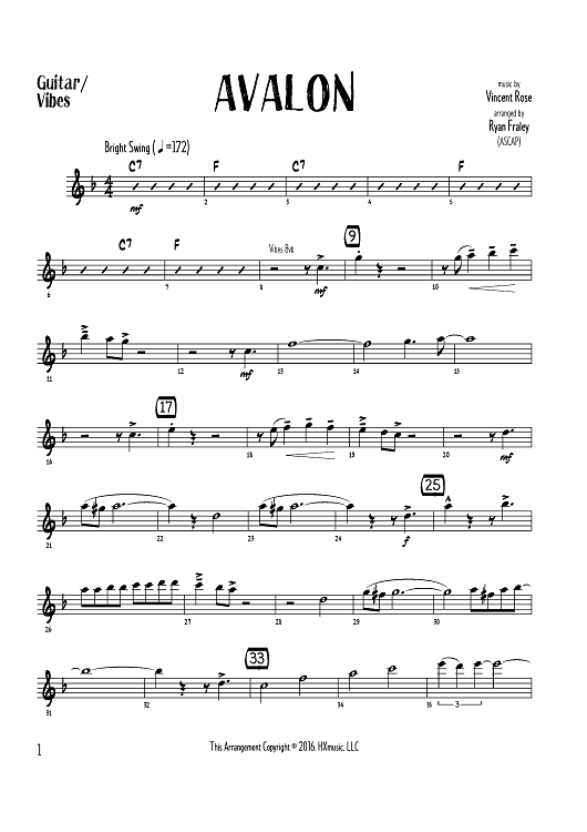 Avalon - Guitar/Vibes