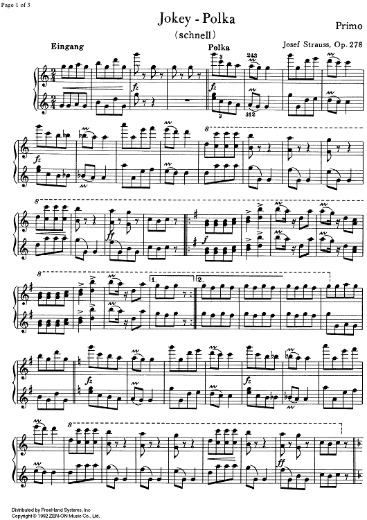 Jokey Polka Op.278 - Piano 1