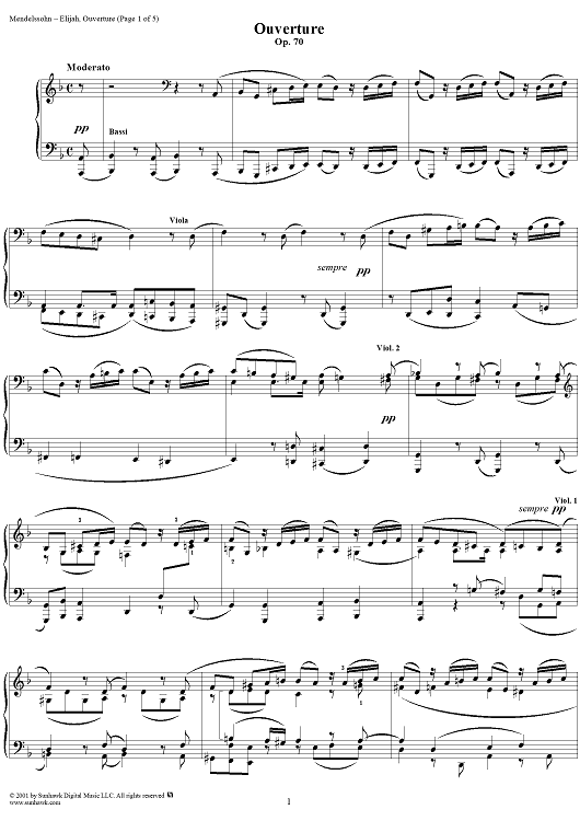 Overture - From "Elijah", op. 70