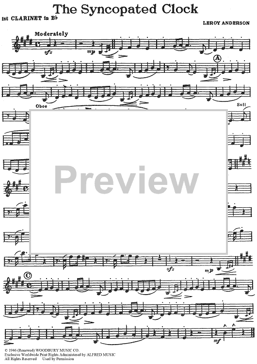 The Syncopated Clock - Clarinet 1 in Bb