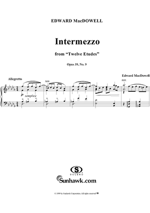 Twelve Etudes, Op. 39, No. 9 Intermezzo