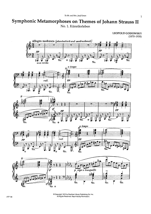 No. 1. Künstlerleben - from Symphonic Metamorphoses on Themes of Johann Strauss II