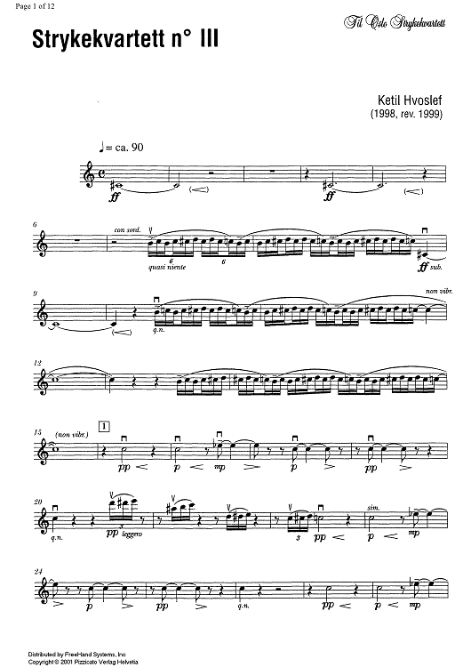 String Quartet No. 3 - Violin 1