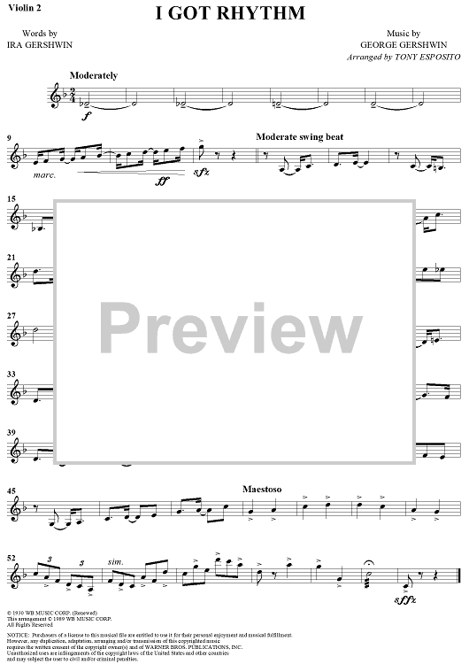 I Got Rhythm - Violin 2