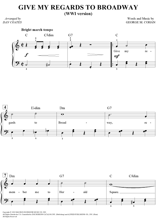 Give My Regards to Broadway (WWI version)