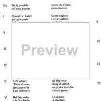 De la crudele morte de Cristo - Score