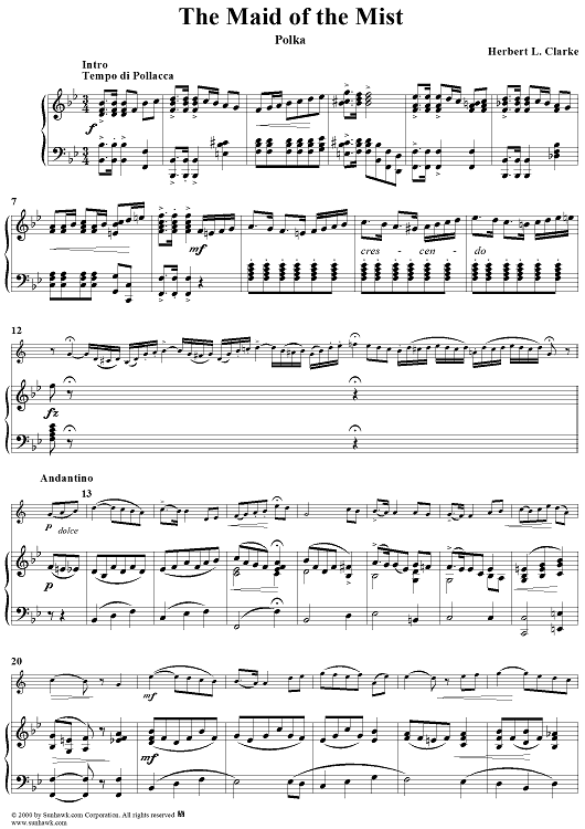 The Maid of the Mist  (Polka) - Piano