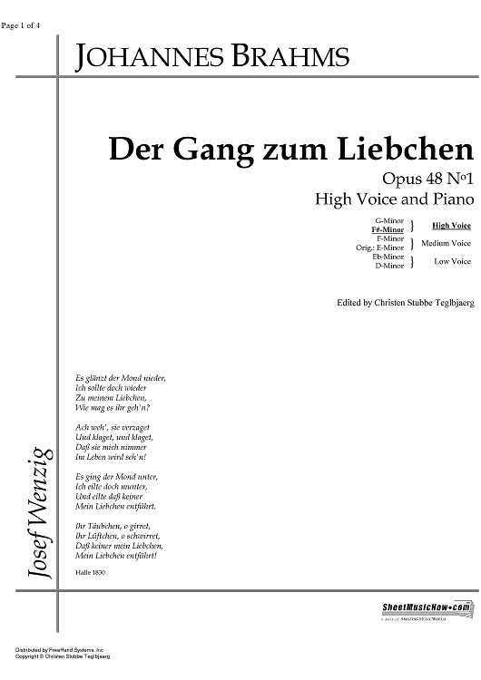 Der Gang zum Liebchen Op.48 No. 1