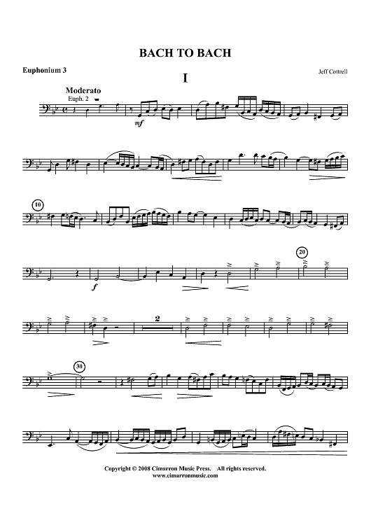 Bach to Bach - Euphonium 3 BC/TC