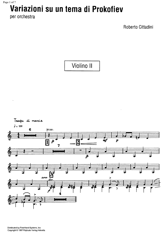 Variazioni su un tema di Prokofiev - Violin 2