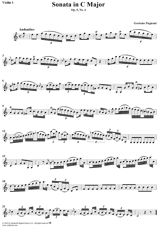 Sonata in C Major, Op. 5, No. 4 - Violin 1