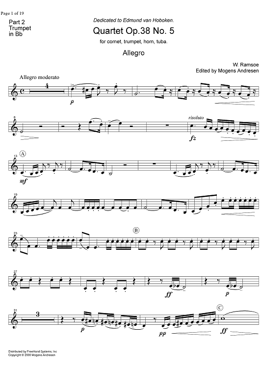 Quartet Op.38 No. 5 - Trumpet