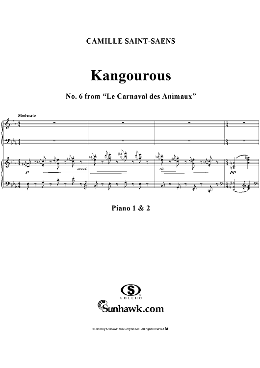 Le carnaval des animaux, No. 6: Kangaroos - Score