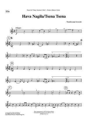 Hava Nagila/Tsena Tsena - Part 1 Flute, Oboe or Violin