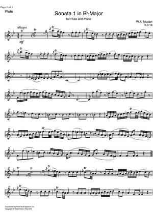 Sonata No. 5 Bb Major KV10 - Flute