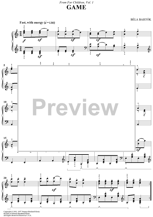 Game - From 'For Children, Vol. 1'