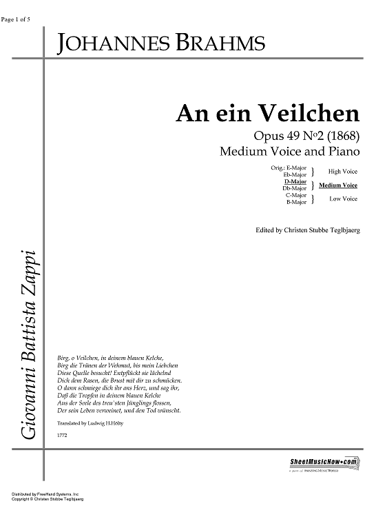 An ein Veilchen Op.49 No. 2
