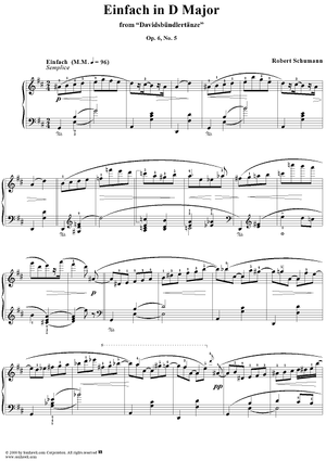 Davidsbündlertänze, op. 6, no. 5:  ("Einfach")