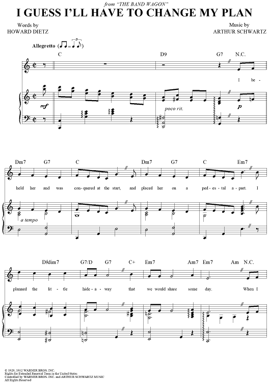 I Guess I'll Have to Change My Plan