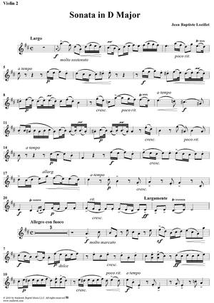 Sonata in D Major - Violin 2