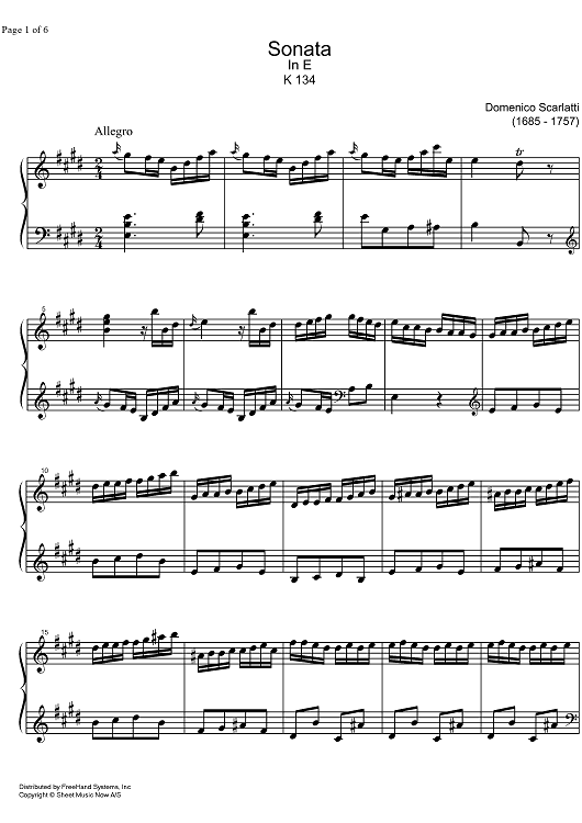 Sonata E Major K134