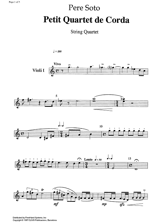 Petit quartet de corda (Little string quartet) - Violin 1