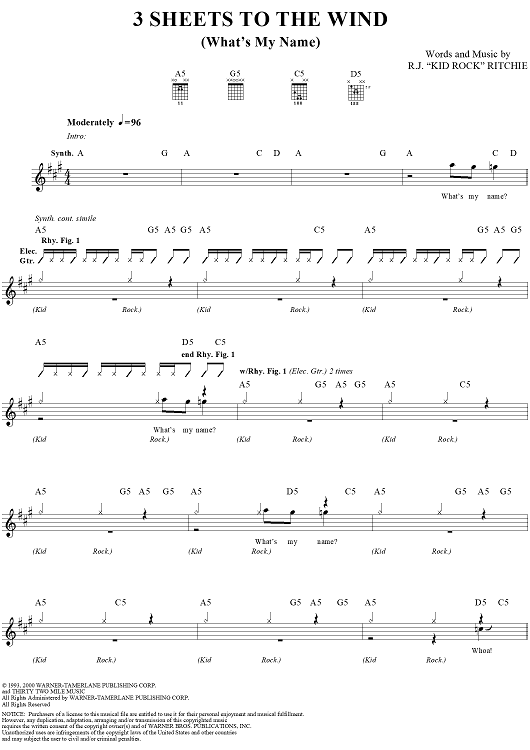 3 Sheets to the Wind (What's My Name)