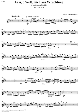 "Lass, o Welt, mich aus Verachtung", Aria, No. 5 from Cantata No. 123: "Liebster Immanuel, Herzog der Frommen" - Flute