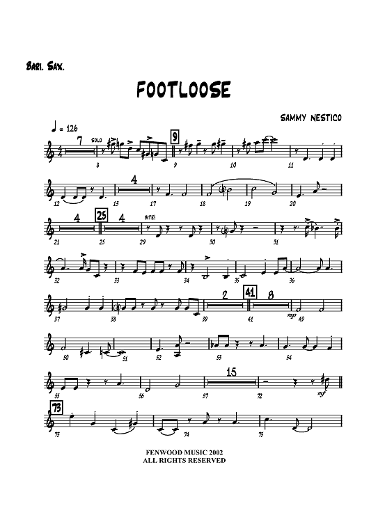 Footloose - Baritone Sax