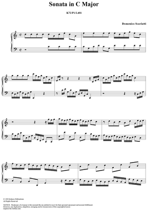 Sonata in C major - K72/P1/L401