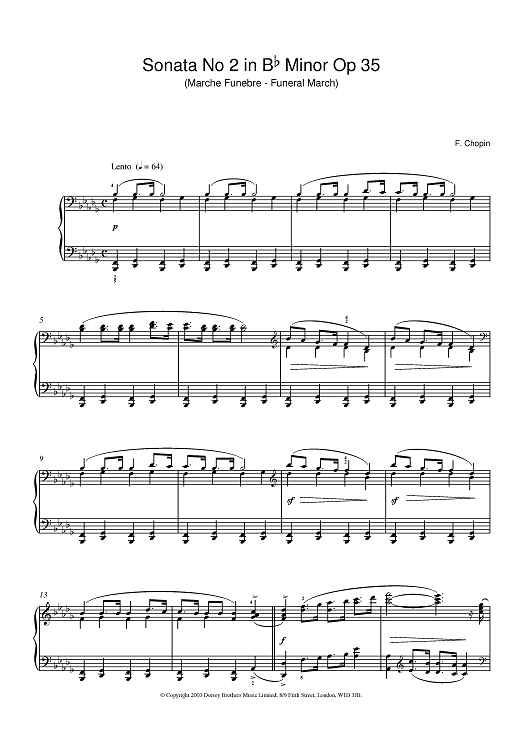 Sonata No 2 in Bb Minor Op 35 (Funeral March)