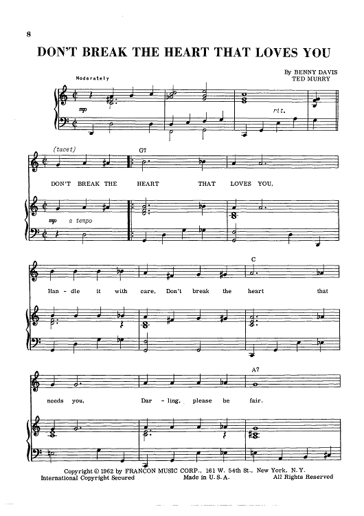 Don't Break The Heart That Loves You