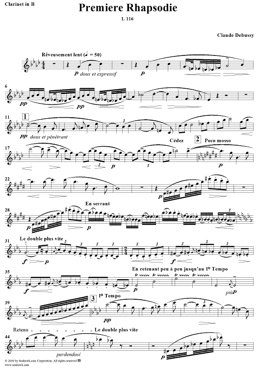 Première Rhapsodie - Clarinet
