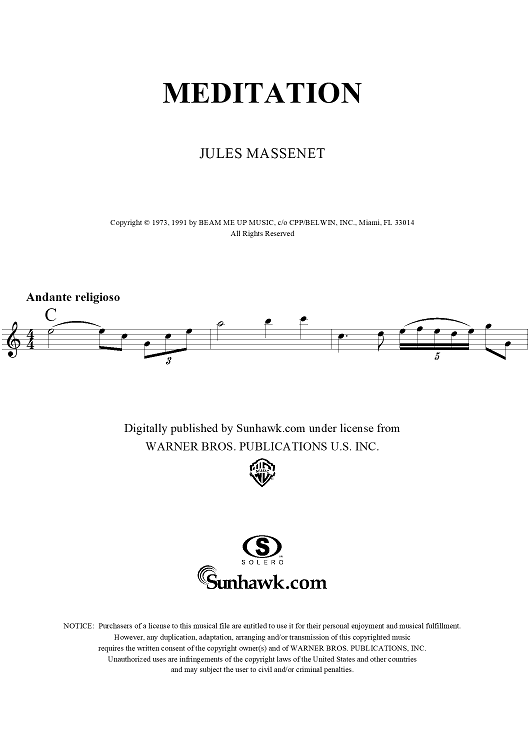 Meditation, from the opera "Thaïs"